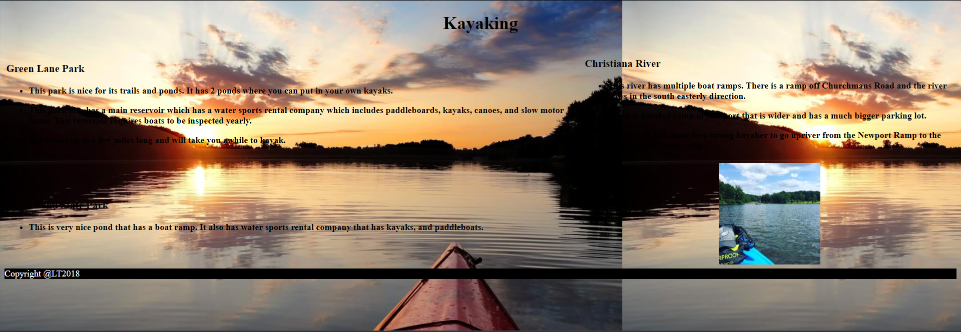 Kayaking website image